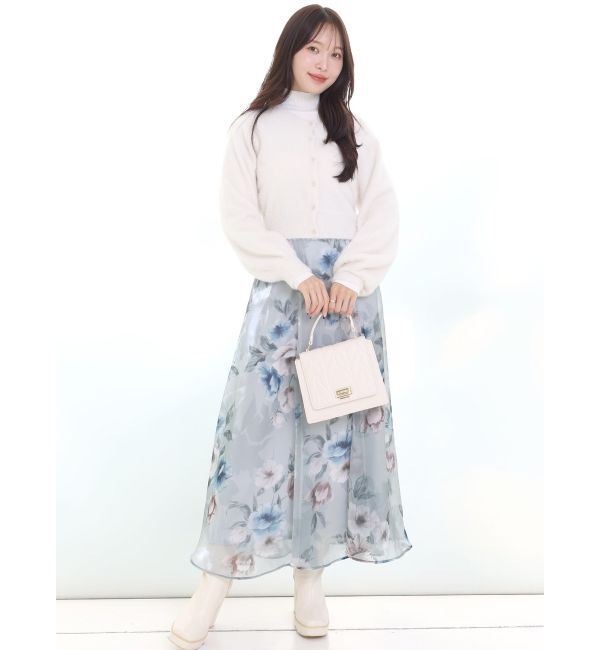 MERCURYDUO「ロングスリーブミニシャギーニットカーディガン」|カーディガン|