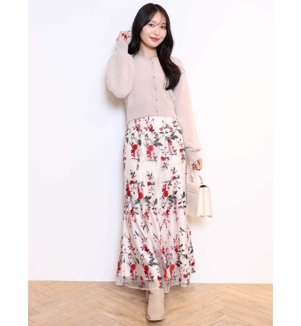 MERCURYDUO「ロングスリーブミニシャギーニットカーディガン」|カーディガン|