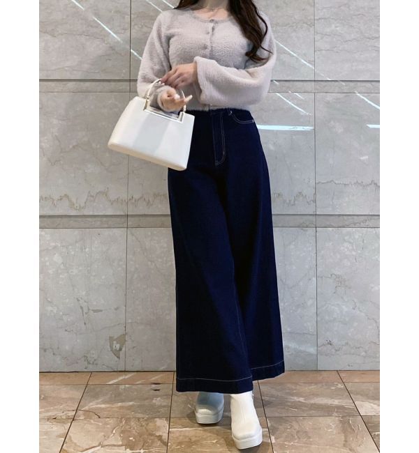 MERCURYDUO「ロングスリーブミニシャギーニットカーディガン」|カーディガン|