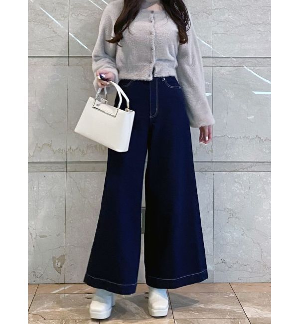 MERCURYDUO「ロングスリーブミニシャギーニットカーディガン」|カーディガン|