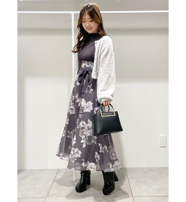 MERCURYDUO「ロングスリーブミニシャギーニットカーディガン」|カーディガン|