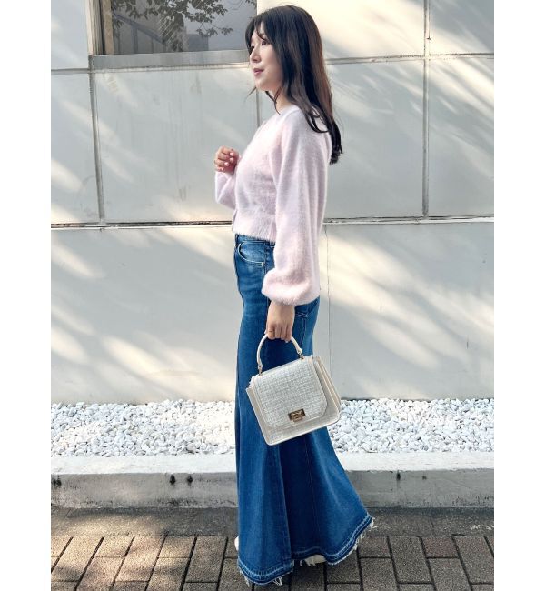 MERCURYDUO「ロングスリーブミニシャギーニットカーディガン」|カーディガン|