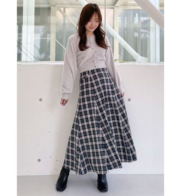 MERCURYDUO「ロングスリーブミニシャギーニットカーディガン」|カーディガン|