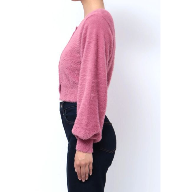 MERCURYDUO「ロングスリーブミニシャギーニットカーディガン」|カーディガン|