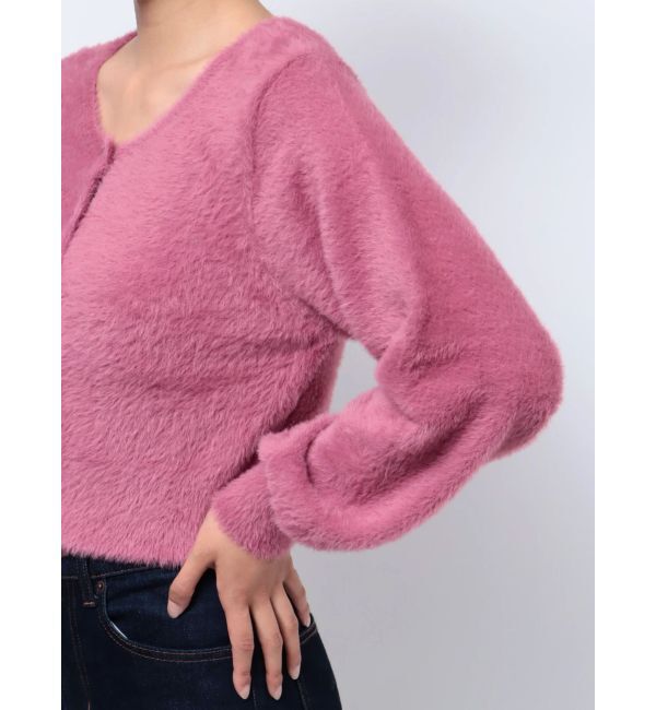 MERCURYDUO「ロングスリーブミニシャギーニットカーディガン」|カーディガン|