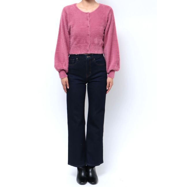 MERCURYDUO「ロングスリーブミニシャギーニットカーディガン」|カーディガン|