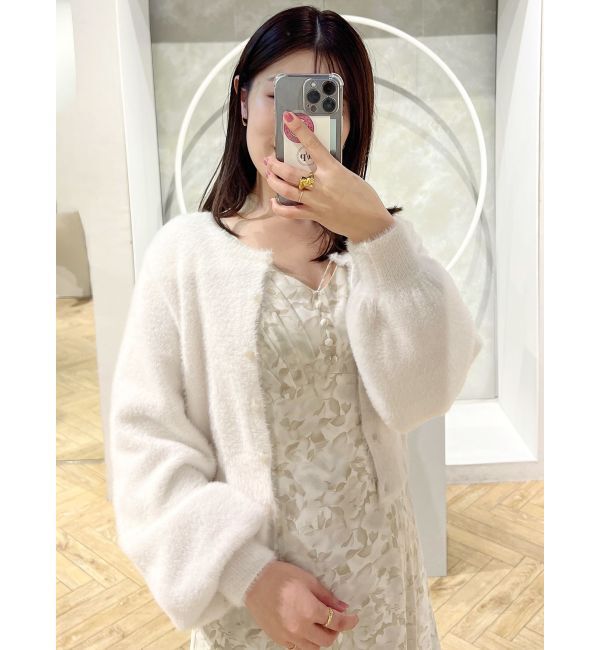 MERCURYDUO「ロングスリーブミニシャギーニットカーディガン」|カーディガン|