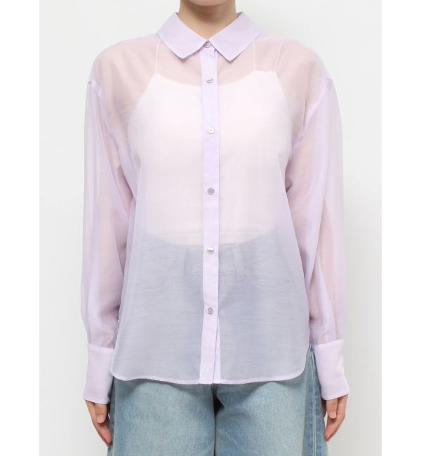 MERCURYDUO「バックスリットシアーシャツ」|シャツ・ブラウス|ピンク