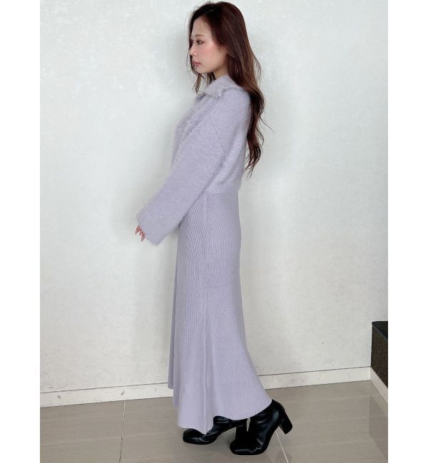 MERCURYDUO「ミニシャギーハーフジップニットセットワンピース」|ワンピース|