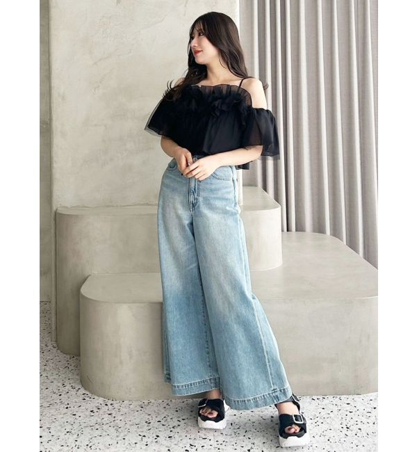 MERCURYDUO「チュールフリルトップス」|シャツ・ブラウス|