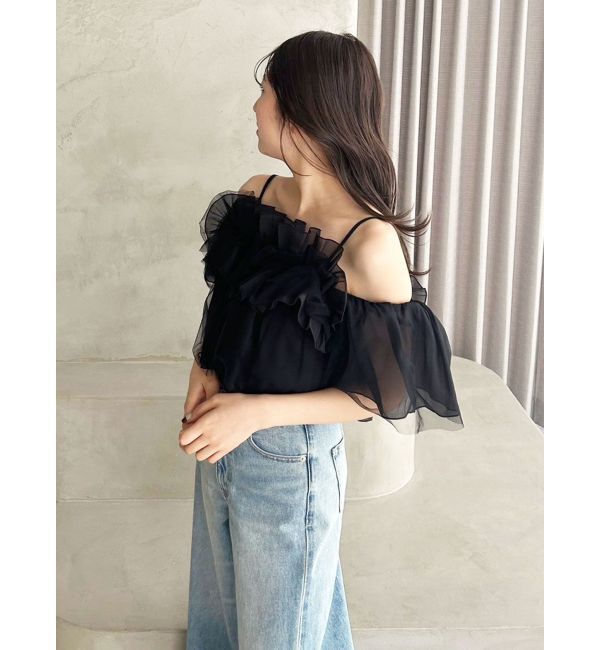 MERCURYDUO「チュールフリルトップス」|シャツ・ブラウス|