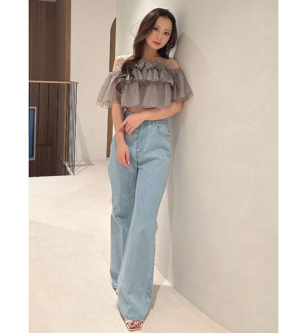 MERCURYDUO「チュールフリルトップス」|シャツ・ブラウス|