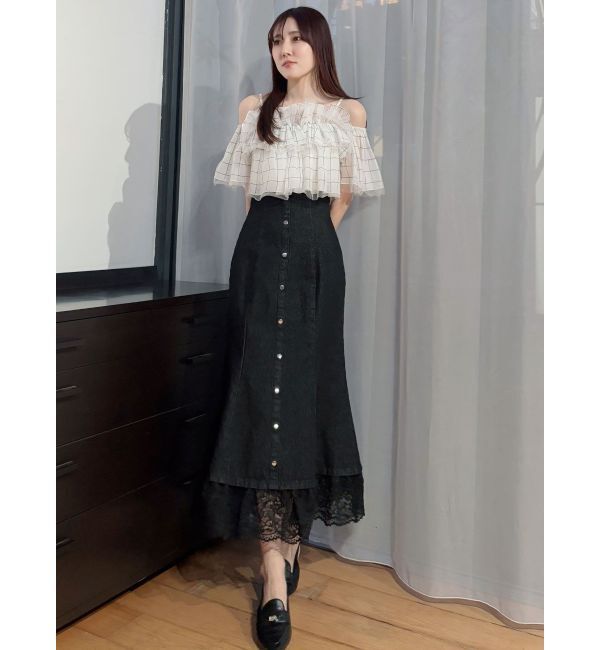 MERCURYDUO「チュールフリルトップス」|シャツ・ブラウス|