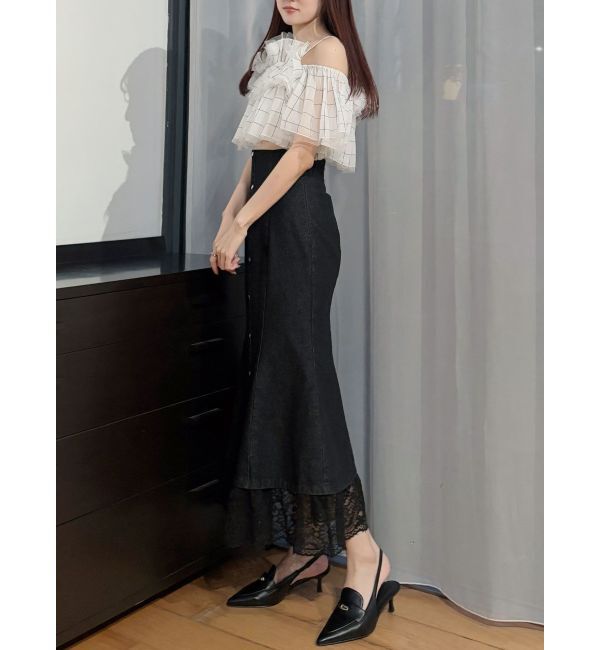 MERCURYDUO「チュールフリルトップス」|シャツ・ブラウス|