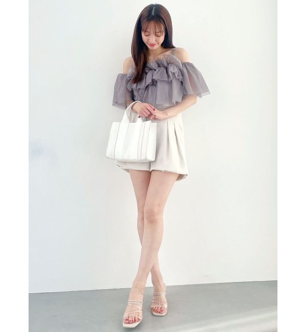 MERCURYDUO「チュールフリルトップス」|シャツ・ブラウス|