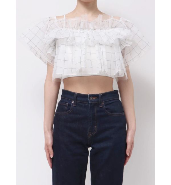 MERCURYDUO「チュールフリルトップス」|シャツ・ブラウス|