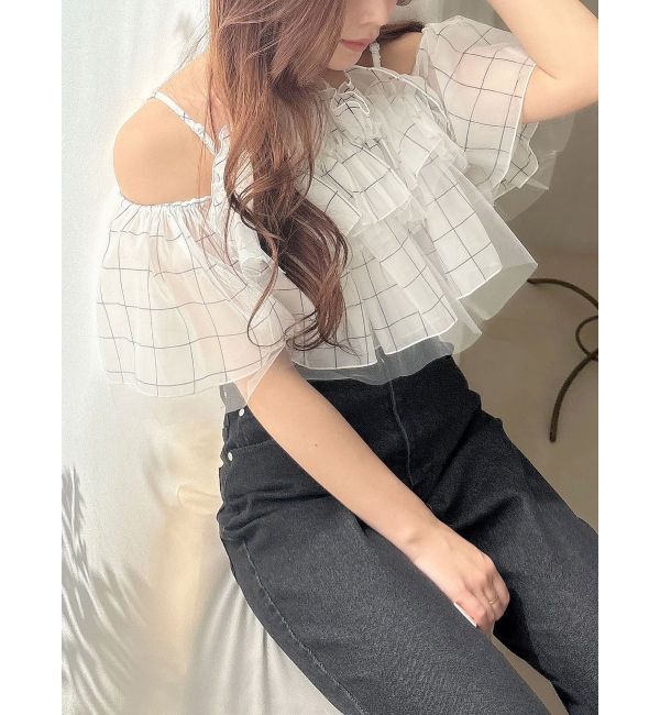 MERCURYDUO「チュールフリルトップス」|シャツ・ブラウス|