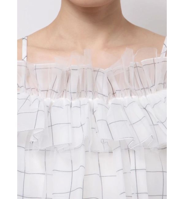 MERCURYDUO「チュールフリルトップス」|シャツ・ブラウス|