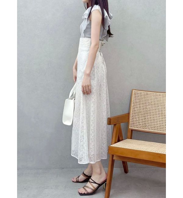 MERCURYDUO「2WAYオーガンジードッキングラッフルニット」|ニット・セーター|