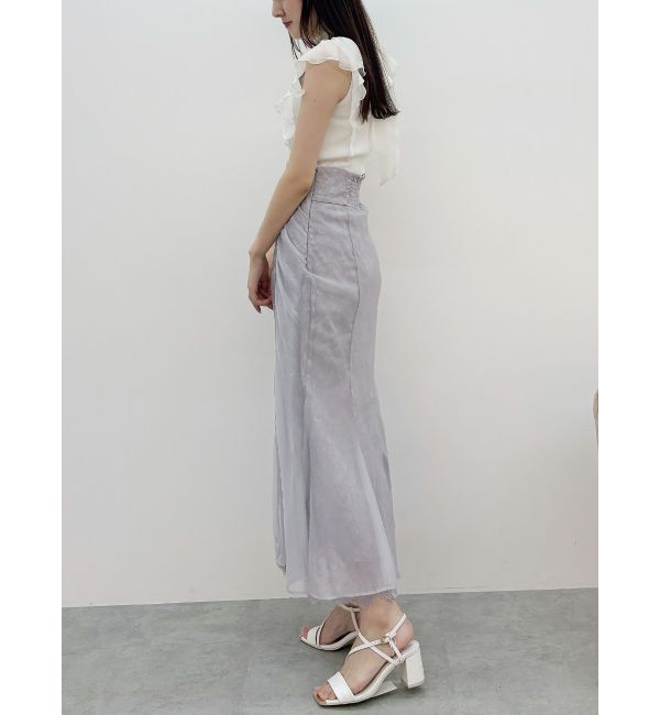 MERCURYDUO「2WAYオーガンジードッキングラッフルニット」|ニット・セーター|