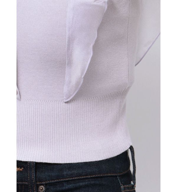 MERCURYDUO「2WAYオーガンジードッキングラッフルニット」|ニット・セーター|