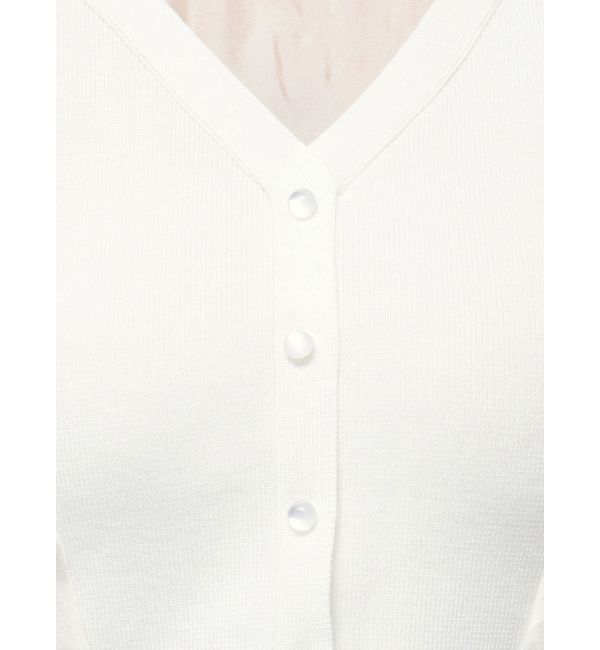 MERCURYDUO「2WAYオーガンジードッキングラッフルニット」|ニット・セーター|