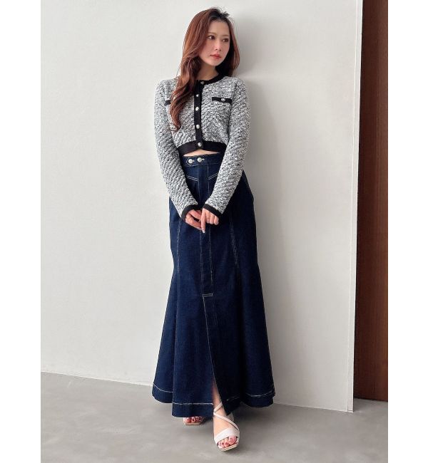 MERCURYDUO「ツィードニットカーデ」|カーディガン|
