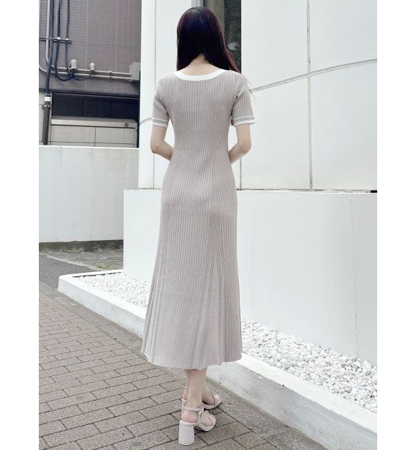 MERCURYDUO「バイカラーニットワンピース」|ワンピース|