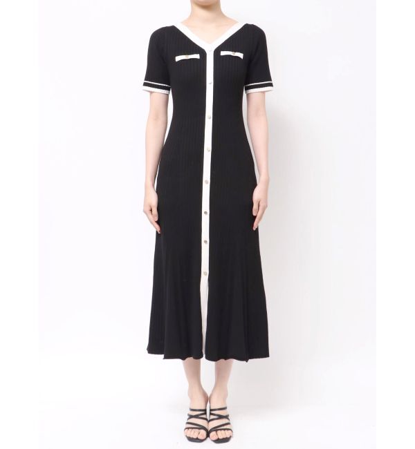 MERCURYDUO「バイカラーニットワンピース」|ワンピース|