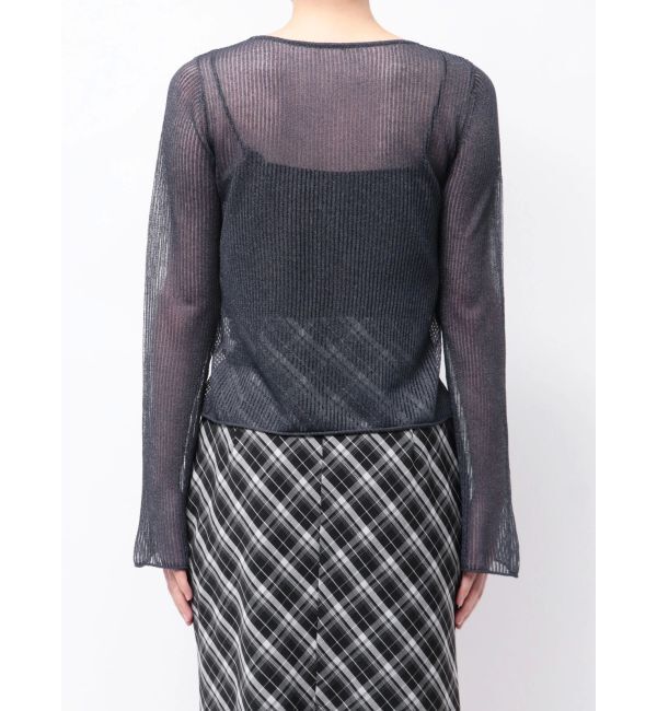 MERCURYDUO「シアーフロントリボンカーデ」|カーディガン|