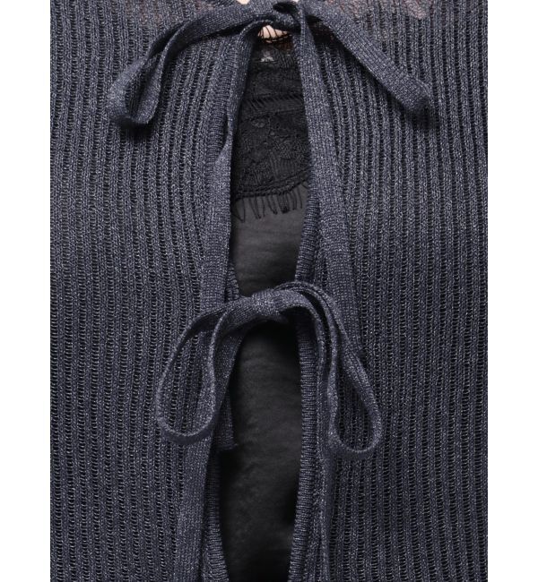 MERCURYDUO「シアーフロントリボンカーデ」|カーディガン|