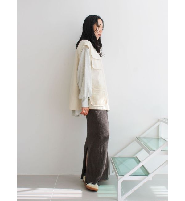 Ungrid「【WEB限定】スリーブボリュームワッフルロングスリーブTee」|Tシャツ・カットソー|