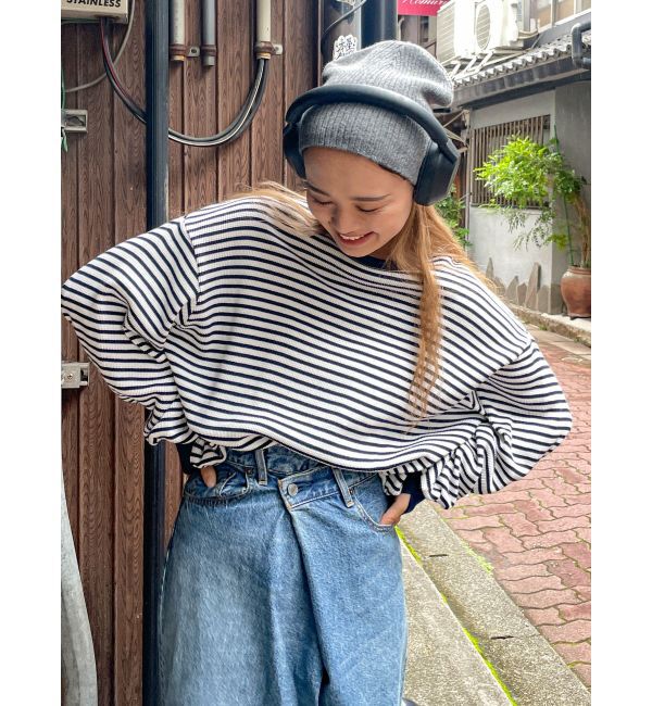 Ungrid「【WEB限定】スリーブボリュームワッフルロングスリーブTee」|Tシャツ・カットソー|