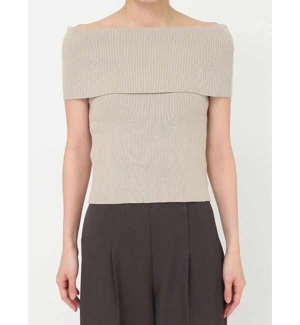 LAGUNAMOON「オフショルダーリブニットプルオーバー」|ニット・セーター|