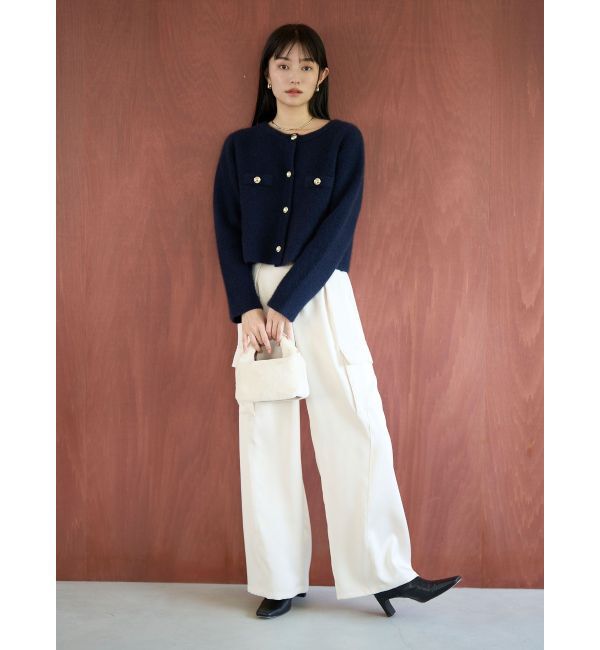 ネイビー CHNラクーンニットジャケット フォックスウールニットジャケット CHNラクーンニットジャケット（LAGUNAMOON）｜ルミネのファッション