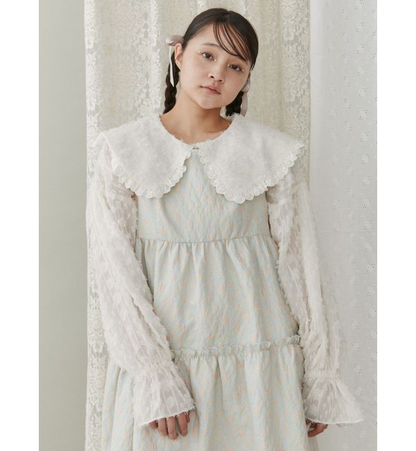 merry jenny「fluffy stripeフリルカラーブラウス」|シャツ・ブラウス|