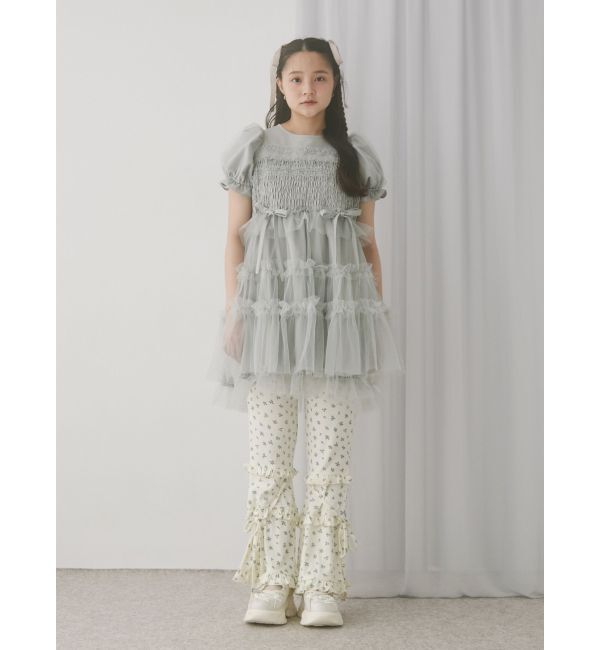 merry jenny「チュールパフスリーブミニワンピース」|ワンピース|