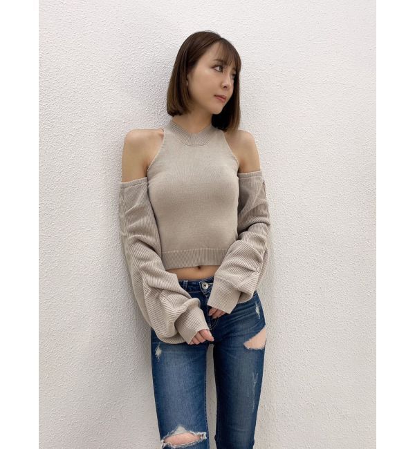 GYDA「【SET着用可】アームドッキングデザインニットトップス」|ニット・セーター|