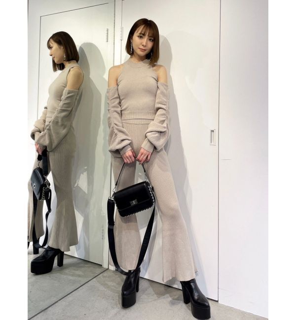 GYDA「【SET着用可】アームドッキングデザインニットトップス」|ニット・セーター|ベージュ