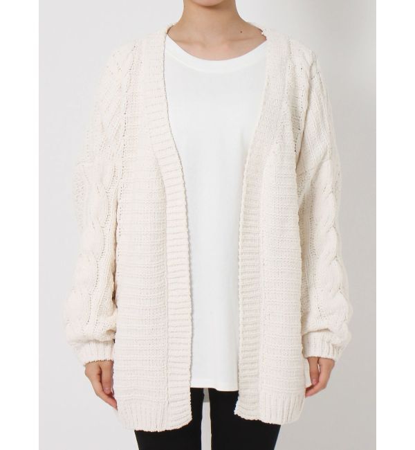 GYDA「モールヤーン ケーブルニットカーディガン」|カーディガン|