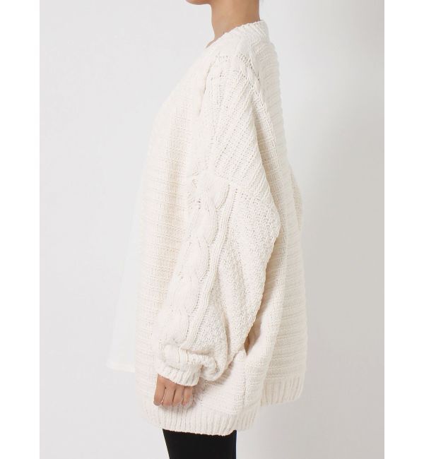 GYDA「モールヤーン ケーブルニットカーディガン」|カーディガン|