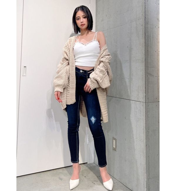 GYDA「モールヤーン ケーブルニットカーディガン」|カーディガン|