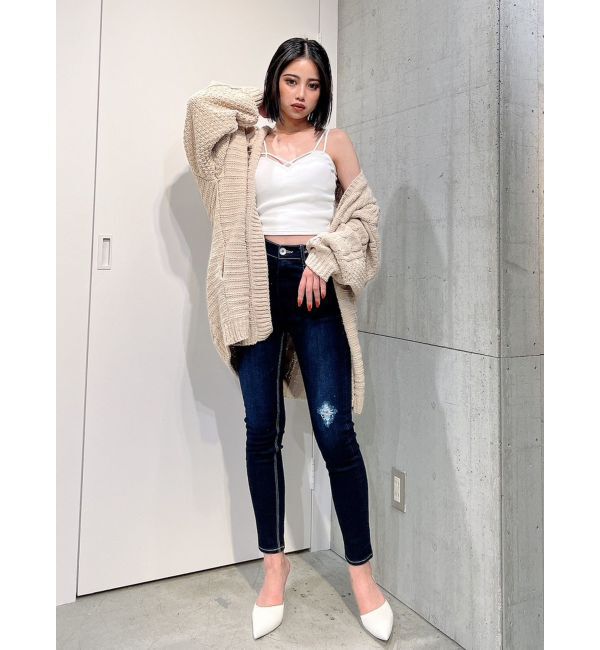 GYDA「モールヤーン ケーブルニットカーディガン」|カーディガン|