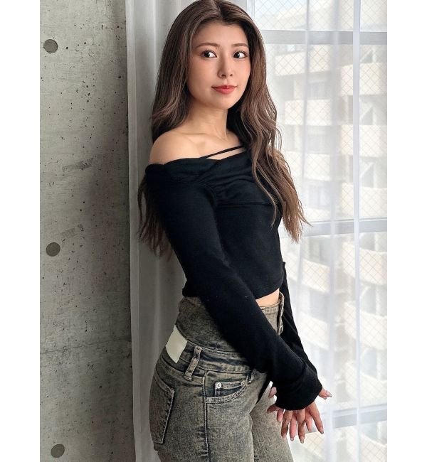 GYDA「アシンンメトリーオフショルトップス」|Tシャツ・カットソー|