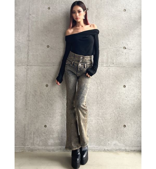 GYDA「アシンンメトリーオフショルトップス」|Tシャツ・カットソー|