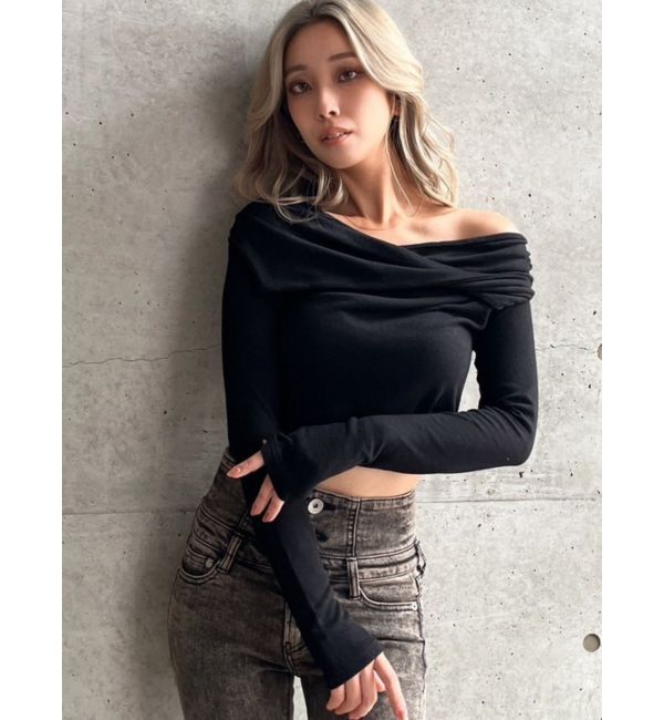 GYDA「アシンンメトリーオフショルトップス」|Tシャツ・カットソー|