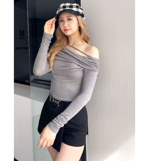 GYDA「アシンンメトリーオフショルトップス」|Tシャツ・カットソー|