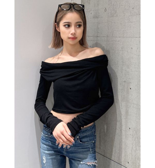 GYDA「アシンンメトリーオフショルトップス」|Tシャツ・カットソー|