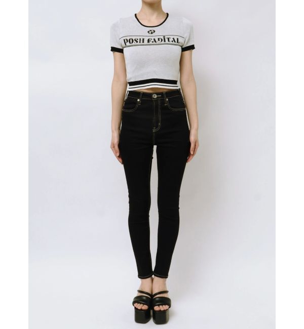 GYDA「GD POSH FADITALハーフスリーブニットトップス」|ニット・セーター|