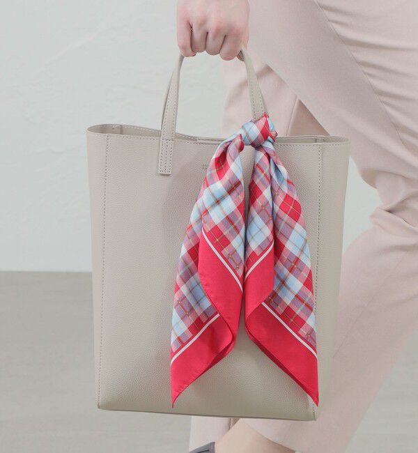 MACKINTOSH PHILOSOPHY「ミニハウスチェックスカーフ　53&times;53」|バンダナ・スカーフ|ピンク